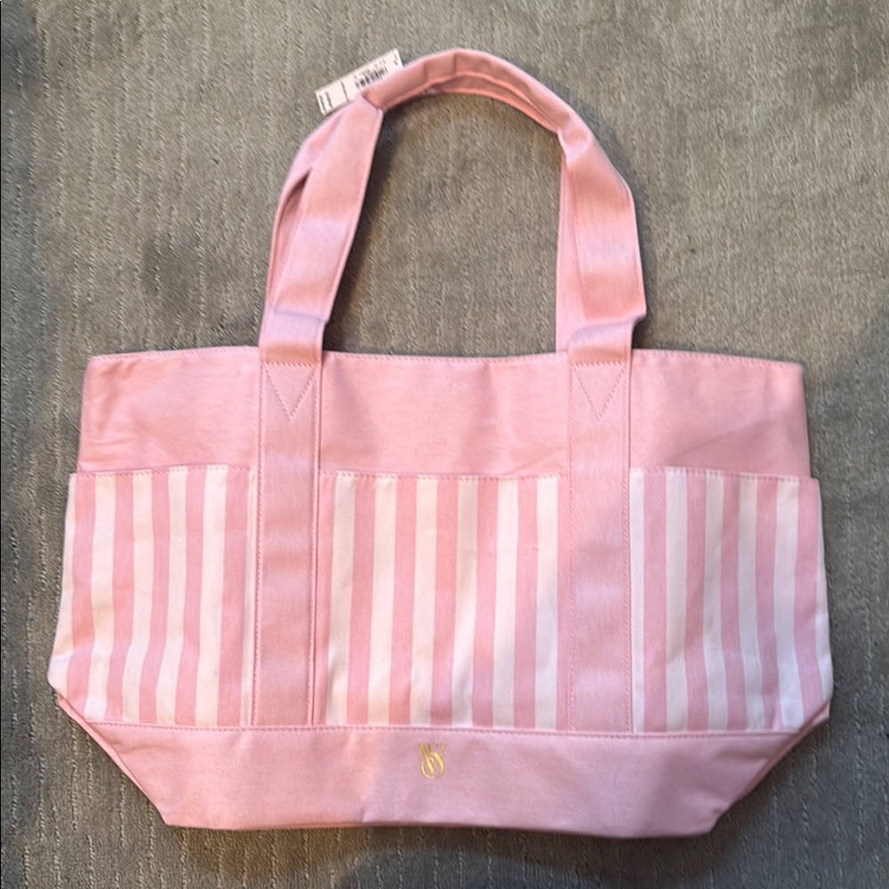 Victoria Secret Canvas Tote with Stripes